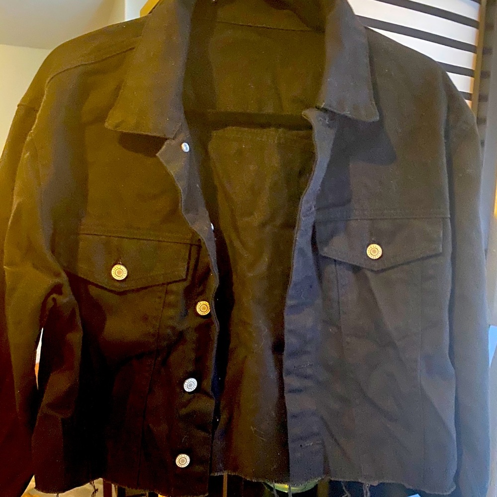 Jean jacket - great condition - cut bottom